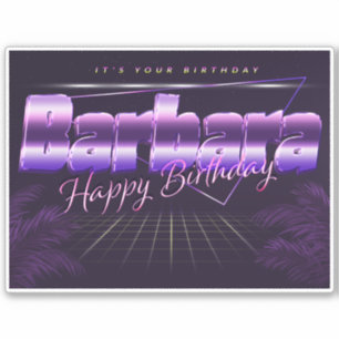Barbara Name Prénom lila retro Sticker
