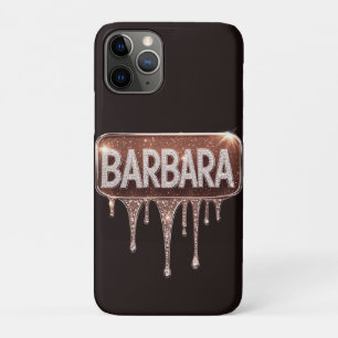 Barbara Name Rose Gold Diamond Dripping Glitter iPhone 11 Pro Case