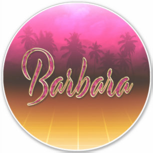 Barbara Vorname Name golden pink Aufkleber Sticker