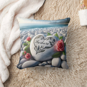 Barbara's Heart stone Throw Pillow