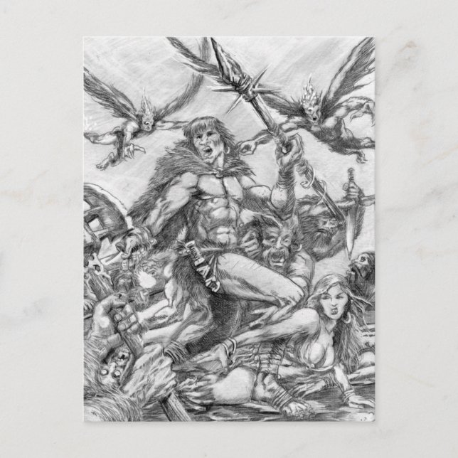 Barbarian Apocalypse Art 001 Postcard (Front)