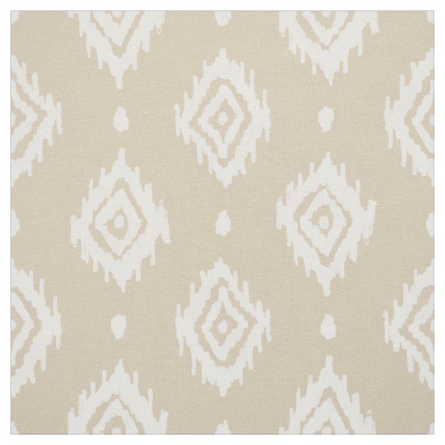 BARBARIAN Boho Ikat Diamond Natural Fabric (Swatch)