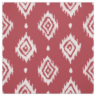 BARBARIAN Boho Ikat Diamond Red Fabric