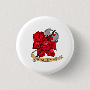 Barbarian Dice Design 1 Inch Round Button