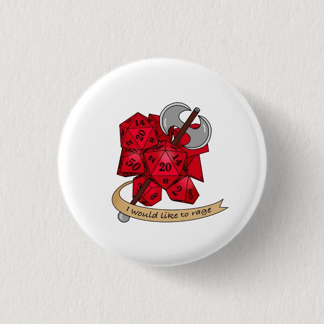 Barbarian Dice Design 1 Inch Round Button (Front)
