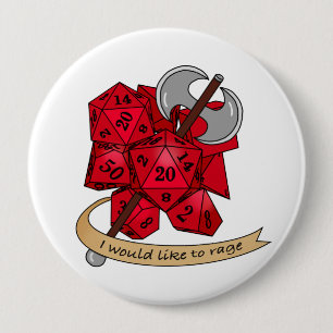 Barbarian Dice Design 4 Inch Round Button