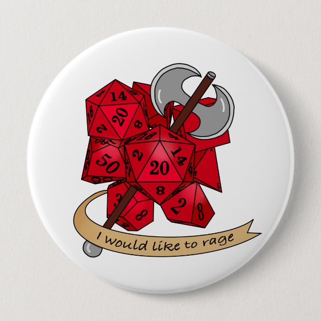 Barbarian Dice Design 4 Inch Round Button (Front)