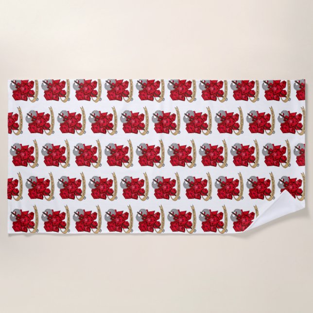 Barbarian Dice Design Beach Towel (Front)