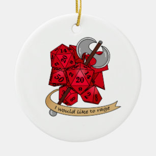 Barbarian Dice Design Ceramic Ornament