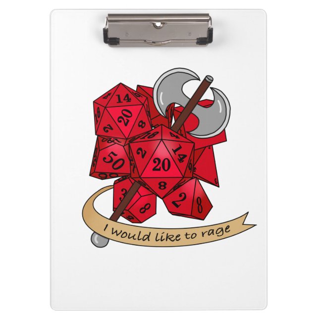 Barbarian Dice Design Clipboard (Front)