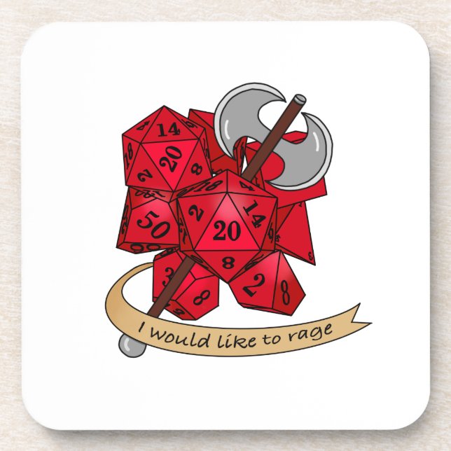 Barbarian Dice Design Coaster (Front)