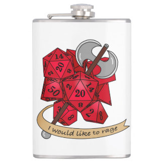 Barbarian Dice Design Hip Flask