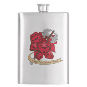 Barbarian Dice Design Hip Flask