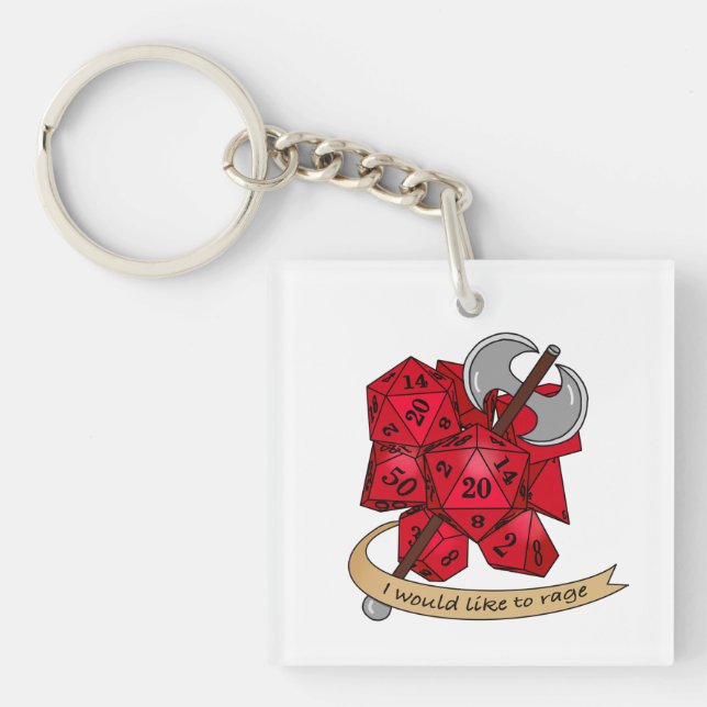 Barbarian Dice Design Keychain (Front)