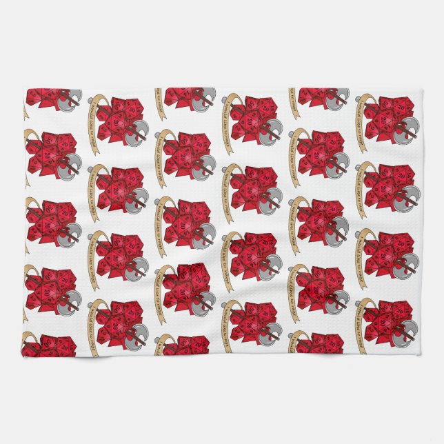 Barbarian Dice Design Kitchen Towel (Horizontal)