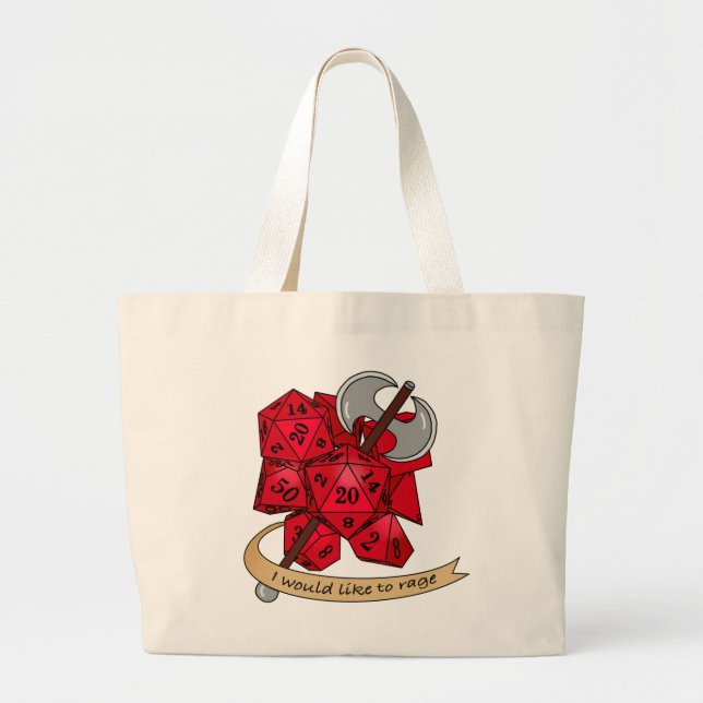 Barbarian Dice Design Large Tote Bag (Front)