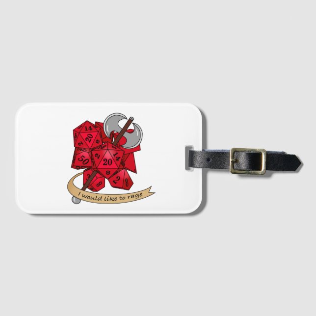 Barbarian Dice Design Luggage Tag (Front Horizontal)