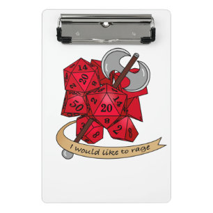Barbarian Dice Design Mini Clipboard