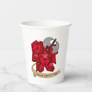 Barbarian Dice Design Paper Cups