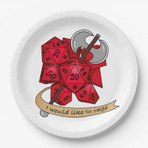 Barbarian Dice Design Paper Plate