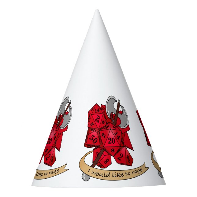 Barbarian Dice Design Party Hat (Front)