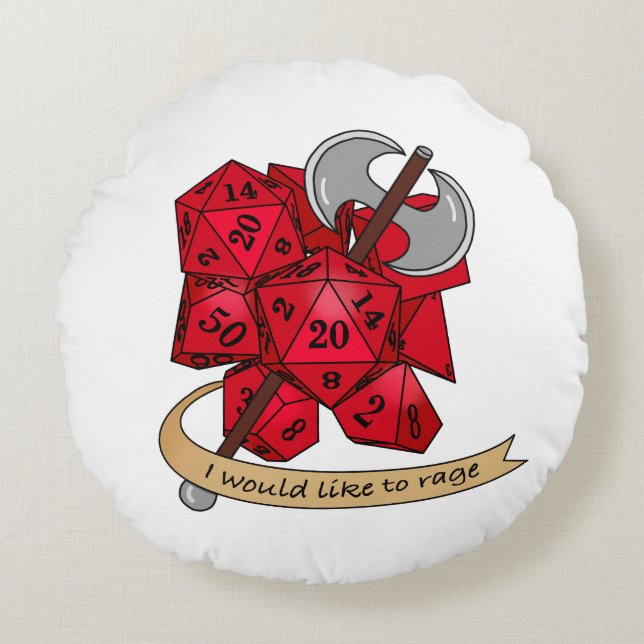 Barbarian Dice Design Round Pillow (Front)