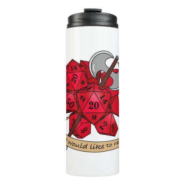 Barbarian Dice Design Thermal Tumbler (Front)