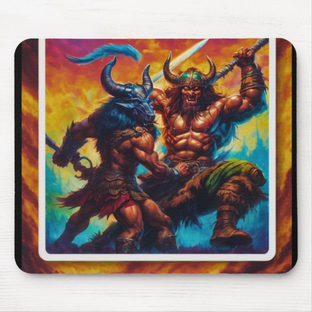 Barbarian King Fight Mouse Pad (Front)