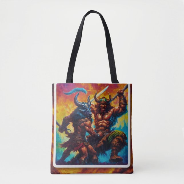 Barbarian King Fight Tote Bag (Front)