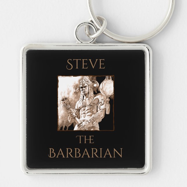 Barbarian Warrior Personalized  Keychain (Front)