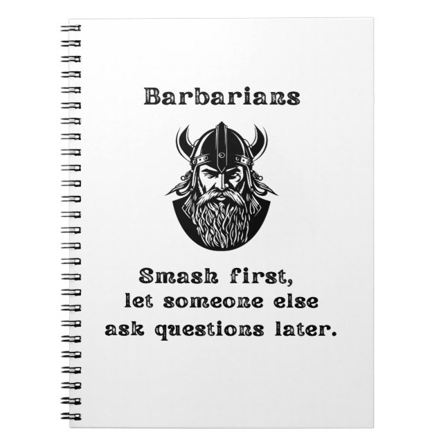 barbarians smash first notebook (Front)