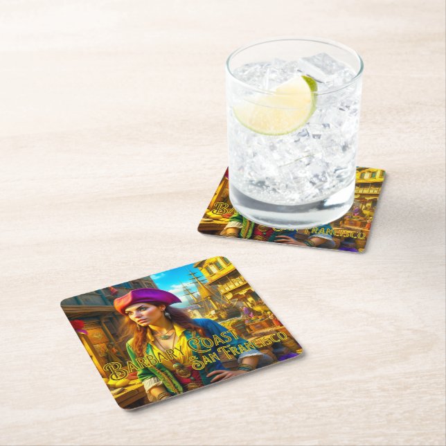 Barbary Coast San Francisco Pirate Paper Coaster (Insitu)