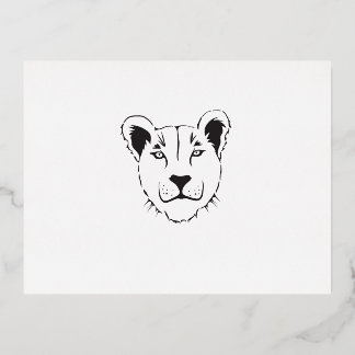 Barbary Lioness Foil Invitation Postcard