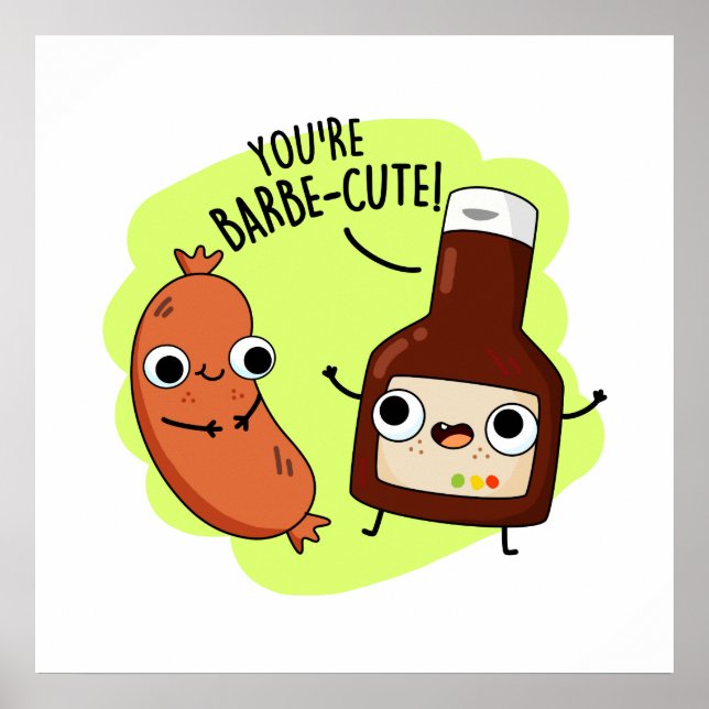 Barbe-cute Cute Barbecue Pun Poster (Front)