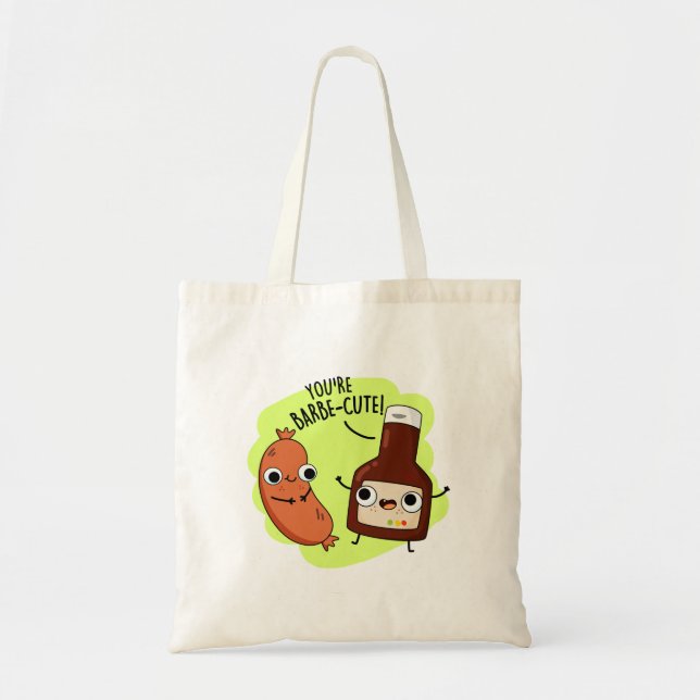 Barbe-cute Cute Barbecue Pun Tote Bag (Front)