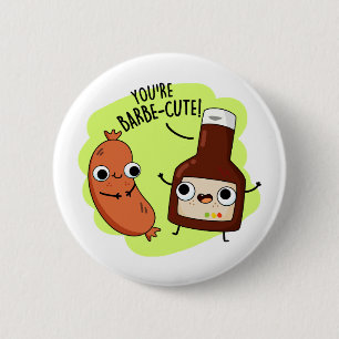 Barbe-cute Funny Barbecue Pun  2 Inch Round Button