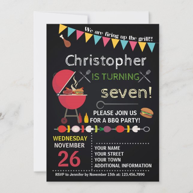 BARBECUE ANNIVERSAIRE INVITATION PERSONNE (Devant)