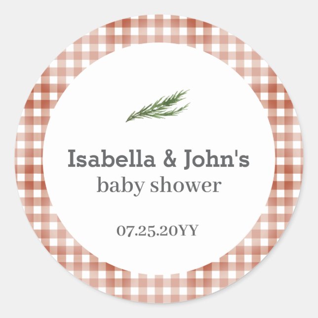 Barbecue Baby Shower Favor Classic Round Sticker (Front)