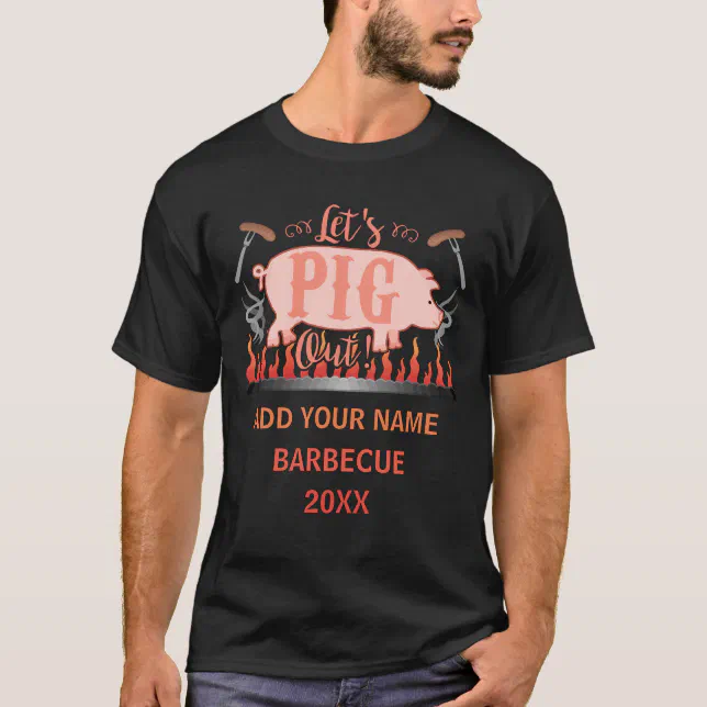 Barbecue BBQ Funny Pig Grill Competition Custom T-Shirt Zazzle