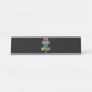 Barbecue BBQ Grill Master Grilling Meat Smoker Desk Name Plate