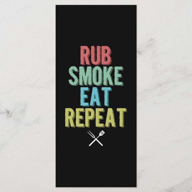 Barbecue BBQ Grill Master Grilling Meat Smoker Menu (Front)