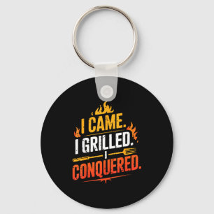 Barbecue bbq joke grill pit master chef smoker dad keychain