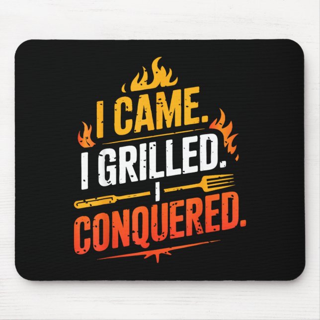 Barbecue bbq joke grill pit master chef smoker dad mouse pad (Front)