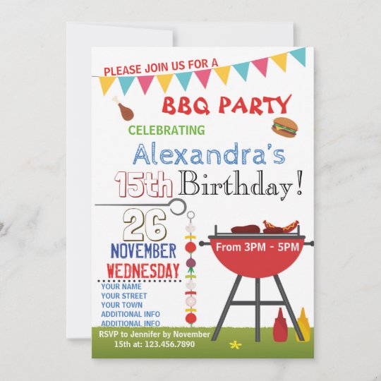 Barbecue Birthday Invitation For Snubody Zazzle Ca