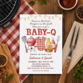 Barbecue Cookout Baby-Q Baby Shower Invitation