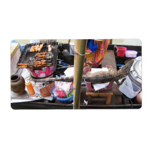 Barbecue de viande de crocodile ... Thaïlande Stre
