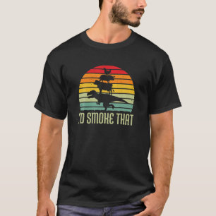 Barbecue Dinosaur BBQ Meat Grilling Smoker Womens T-Shirt