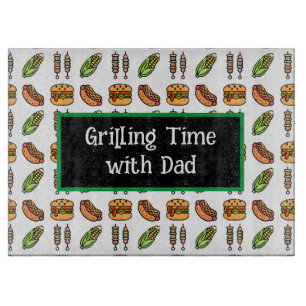 Barbecue Foods   Hamburger, Hotdog, Shish Kabob Cutting Board