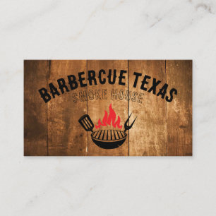 Barbecue Grill Fire Logo Restaurant Business Card