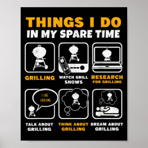 Barbecue grilling party things do in spare time poster